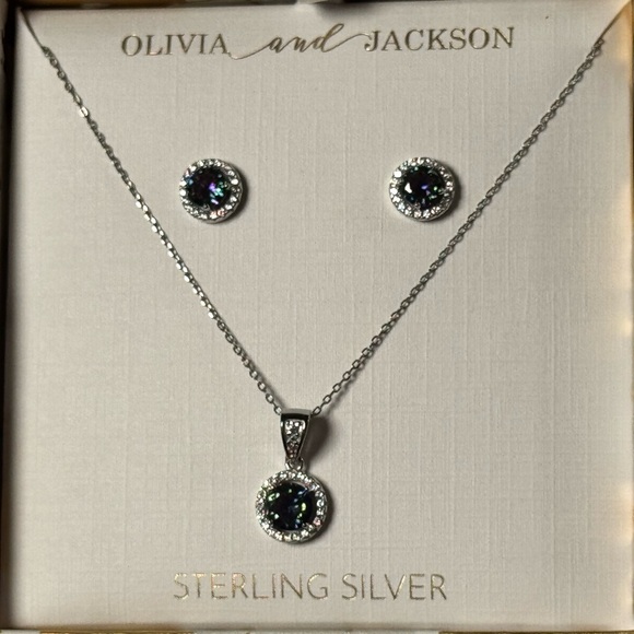 Olivia and Jackson Mystic Topaz Necklace and Earring set - Picture 5 of 6